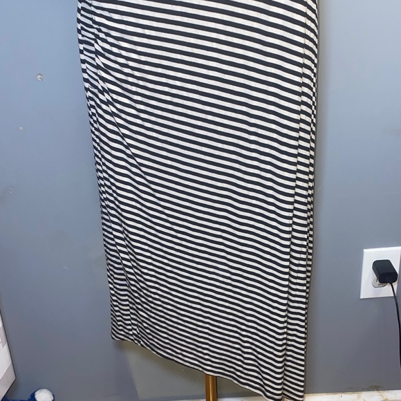 Cato Black and White Striped Short Sleeve Tee Dress - Picture 7 of 9